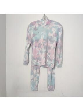 LazyPants Girls Tie Dye Hoodie & Jogger Set Size 14 Pastel Lounge Set